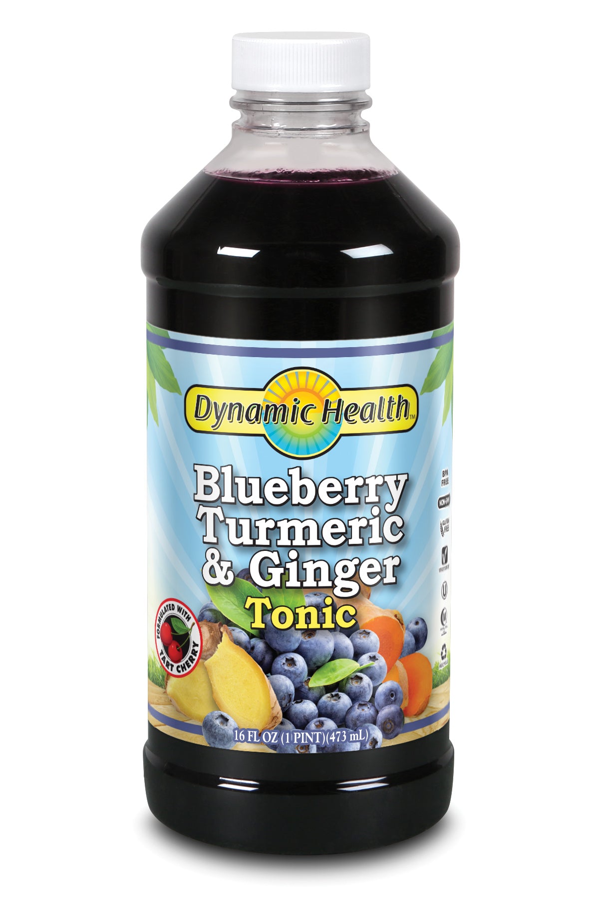 Blueberry, Turmeric & Ginger Tonic - 16-Fl-Oz-(473-mL)