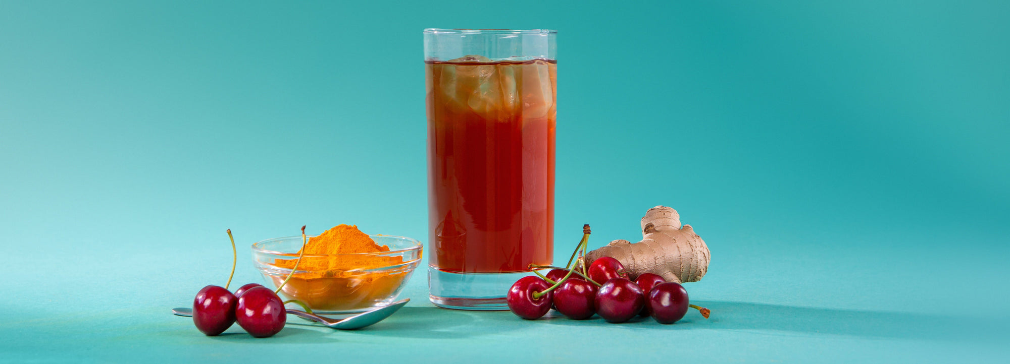 Summer Mocktail with Tart Cherry, Turmeric & Ginger